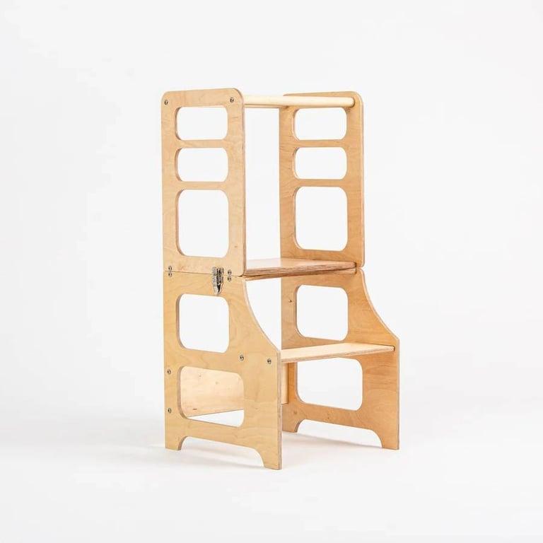 Montessori The Learning Tower Company The Classic Convertible Toddler Tower Natural Wood Without Slide