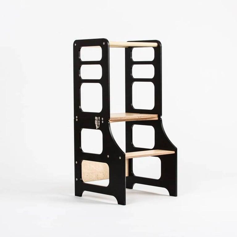 Montessori The Learning Tower Company The Classic Convertible Toddler Tower Black/Natural Wood Without Slide