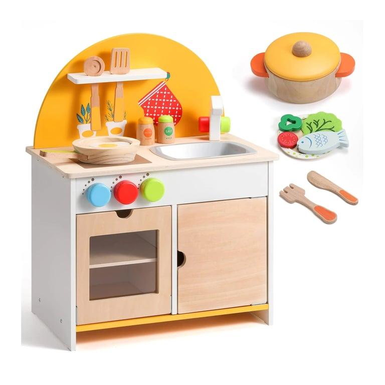 Montessori SainSmart Jr. Wooden Kitchen Playset With Food Accessories