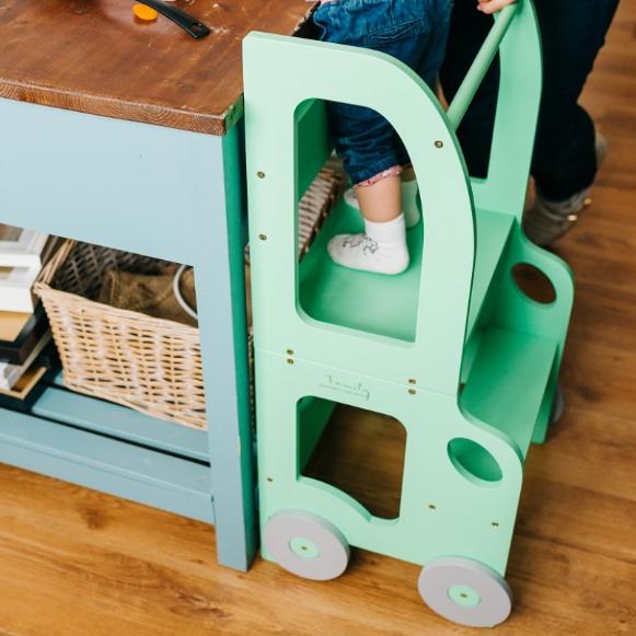 Montessori Family SCL Car Learning Tower Green Gray