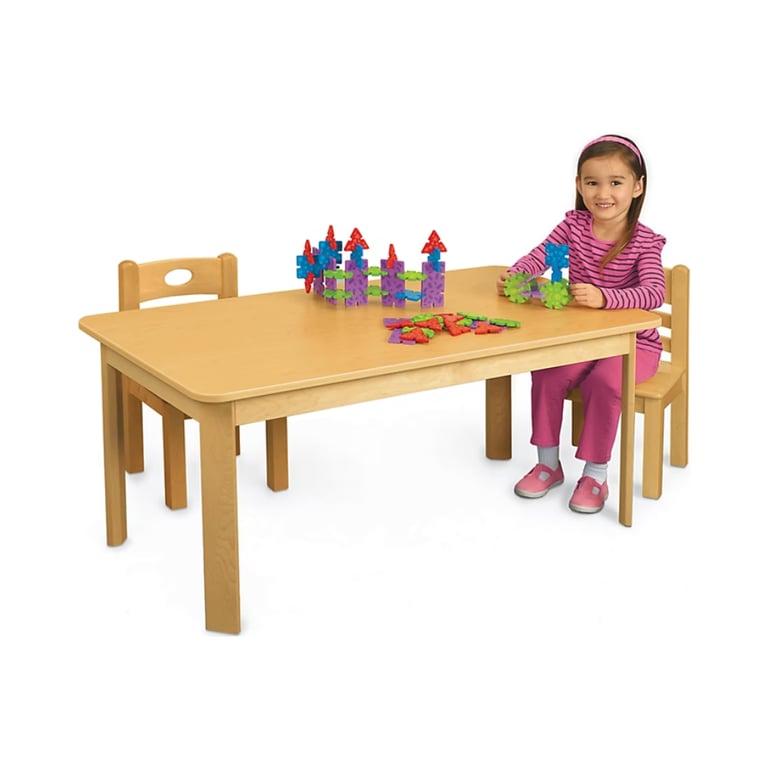 Montessori Lakeshore Classic Birch Rectangular Tables 48 W x 24 D x 18 H Inches