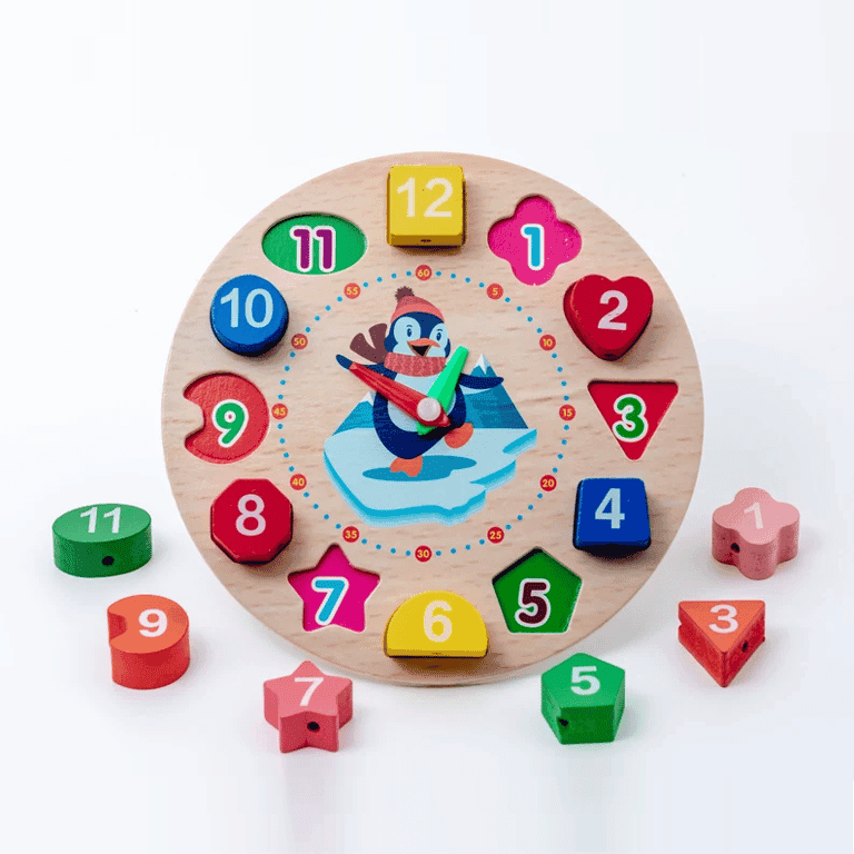 Montessori Scarletsbrain Wooden Clock