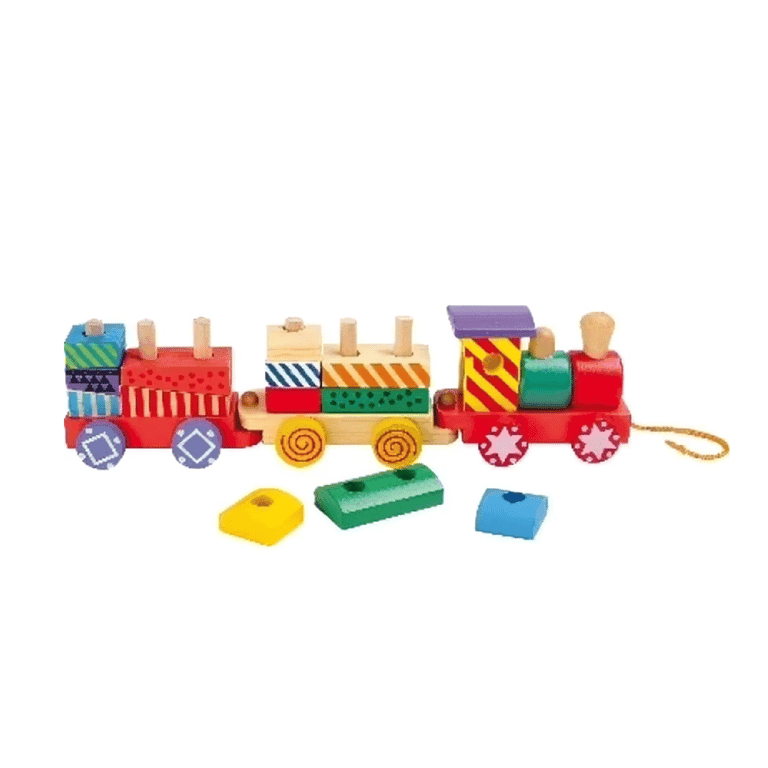 Montessori Small Foot Stacking Train With Blocks