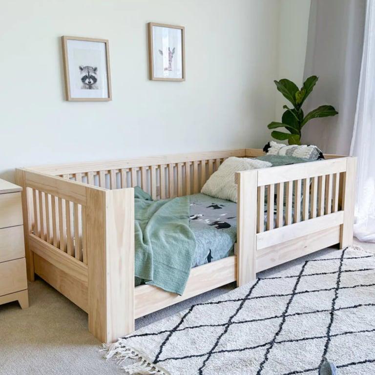 Montessori Magic of Wood Scandi Floor Bed Pine Queen
