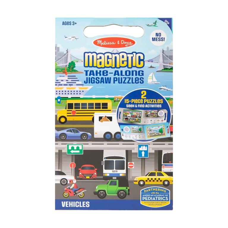 Montessori Melissa & Doug Take-Along Magnetic Jigsaw Puzzle Vehicles