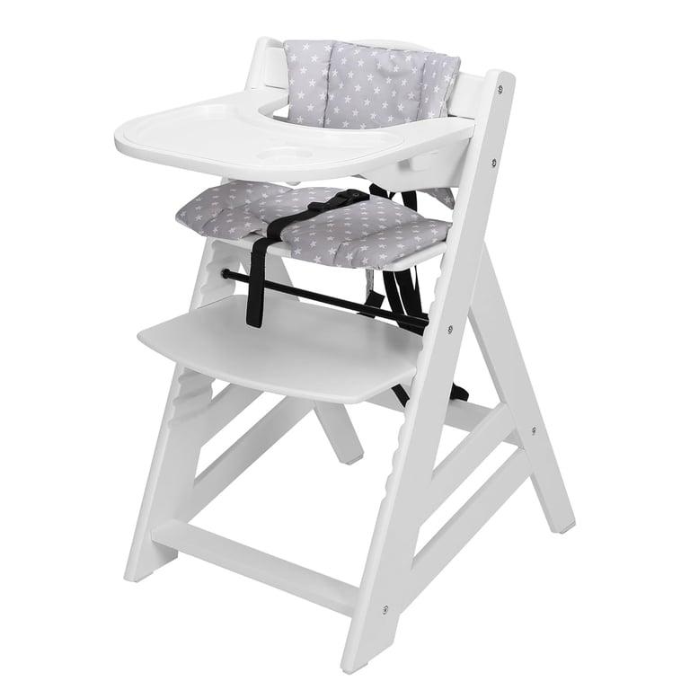 Montessori Criblike Wooden High Chair With Removable Tray White