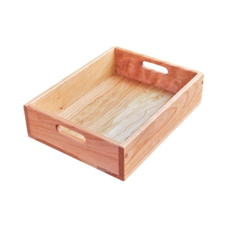 Montessori Palumba Camden Rose Cherry Wood Storage Crate Without Lid