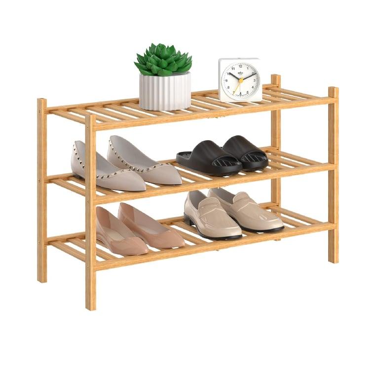 Montessori RONGJIA 3-Tier Natural Bamboo Shoe Rack Natural