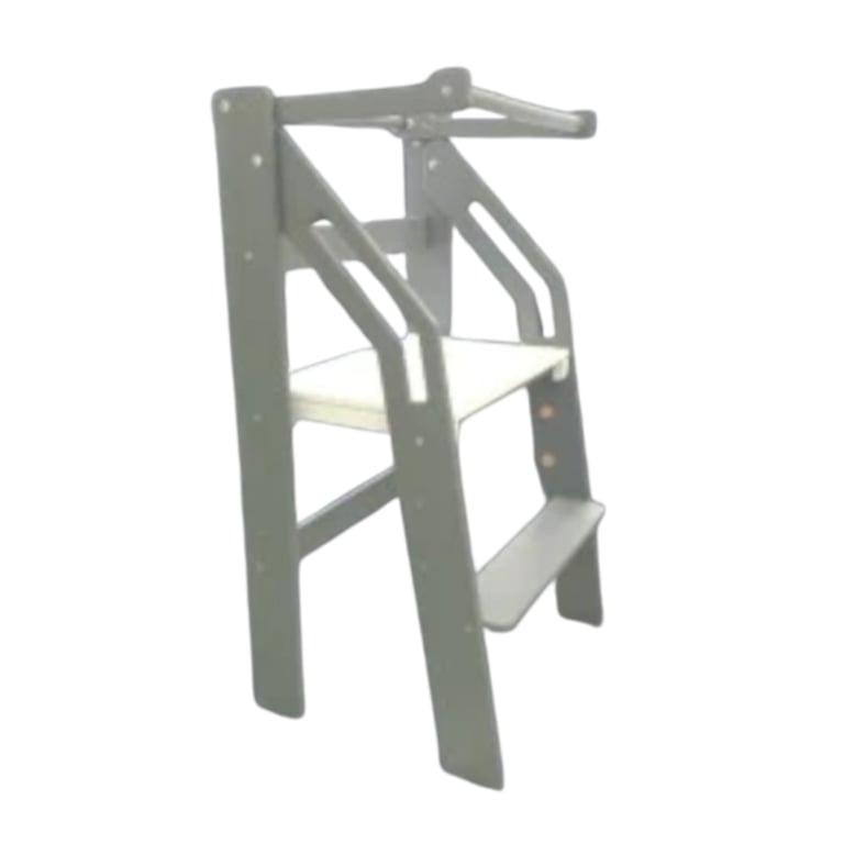 Montessori Woodesa Twin Toddler Tower Gray/White