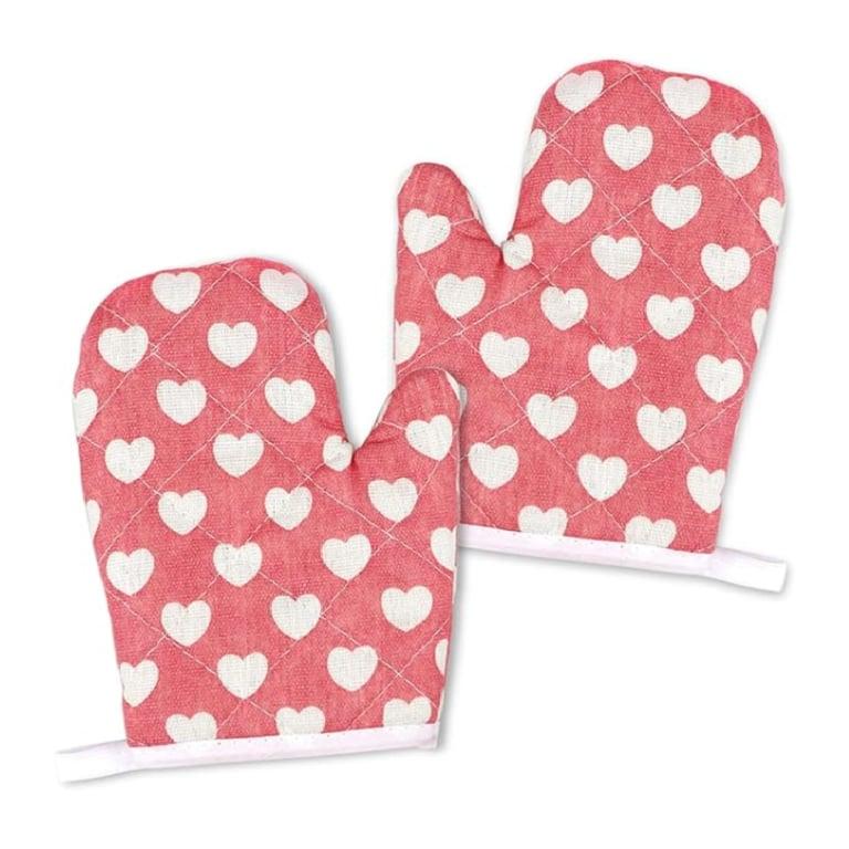 Montessori DOERDO 2 Pack Kid Oven Mitts for Children Sweet Heart