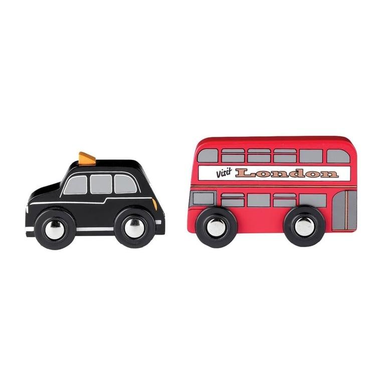 Montessori Tidlo Mini London Style Red Bus and Black Cab