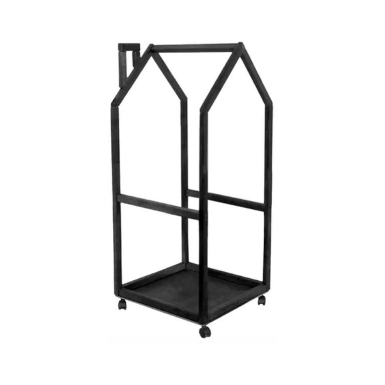 Montessori BusyWood Kids Clothing Rack With Wheels Black