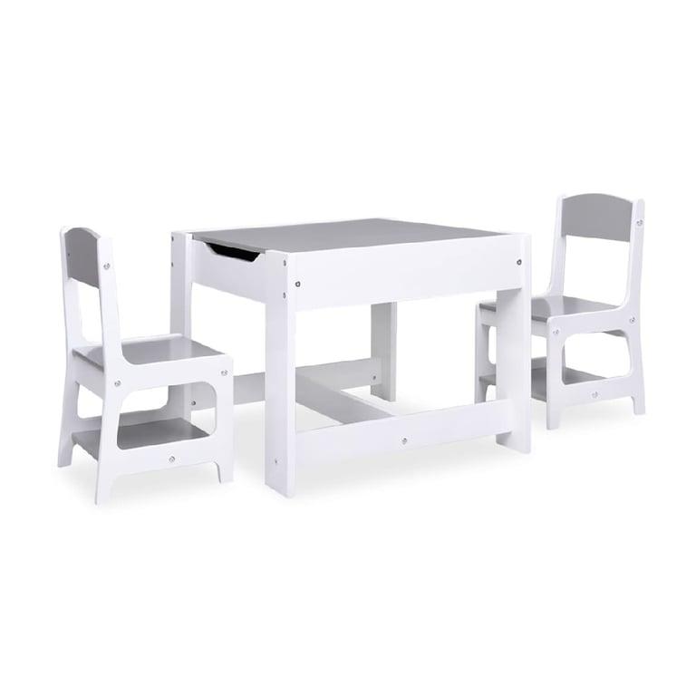 Montessori vidaXL Table and 2 Chairs Set White