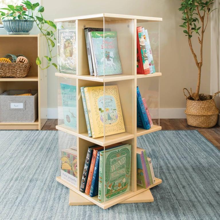 Montessori Guidecraft EdQ Rotating Book Display 3-Tier Natural
