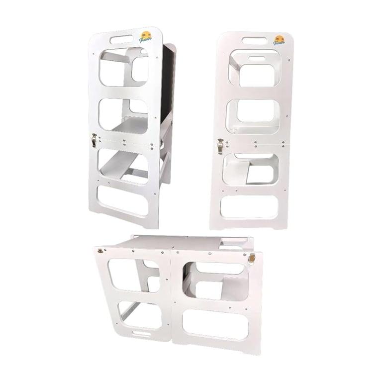 Montessori Treasure Kids Deluxe Wooden Convertible 3 in 1 Toddler Tower White