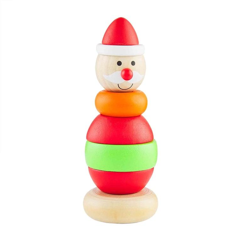 Montessori Mud Pie Kids Christmas Stacker Toy Santa