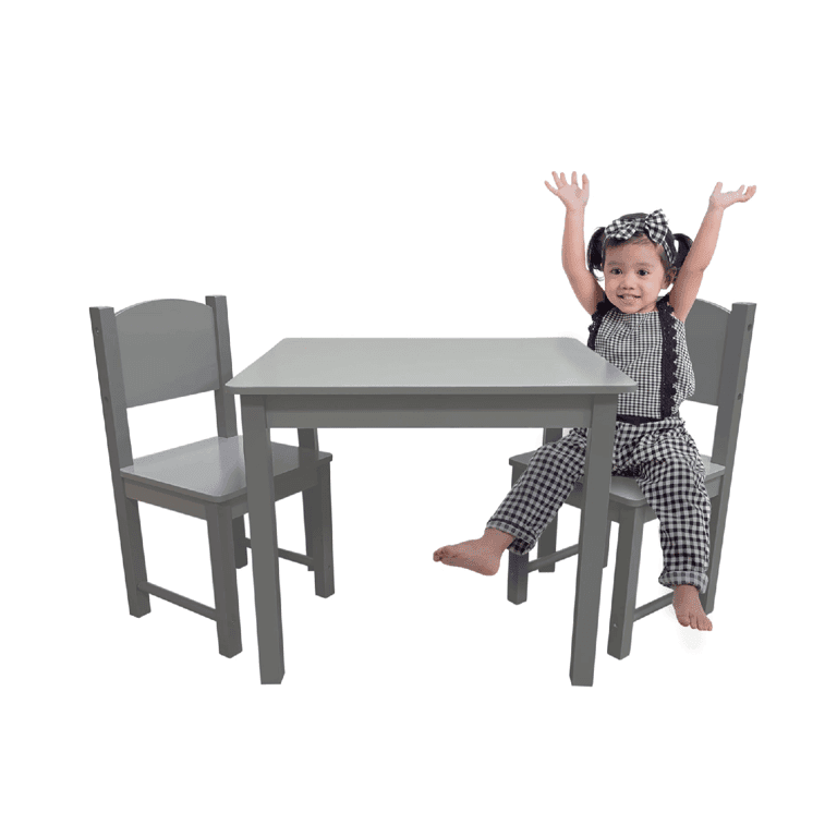 Montessori Maxx Kidz Table and 2 Chairs Set Gray