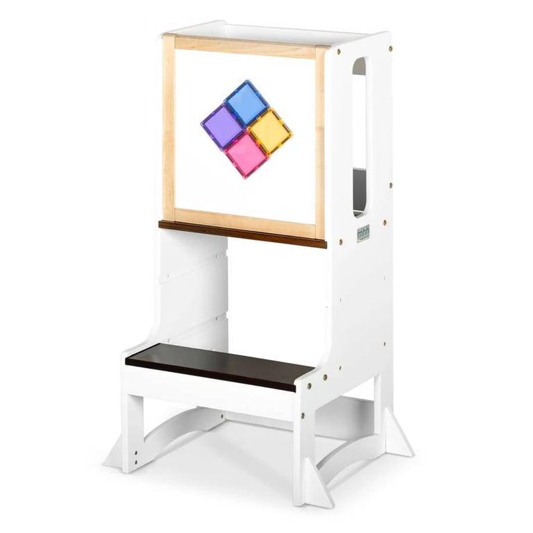 Montessori My Happy Helpers Evo 3.0 Toddler Tower and Magnetic Whiteboard Varnished Walnut