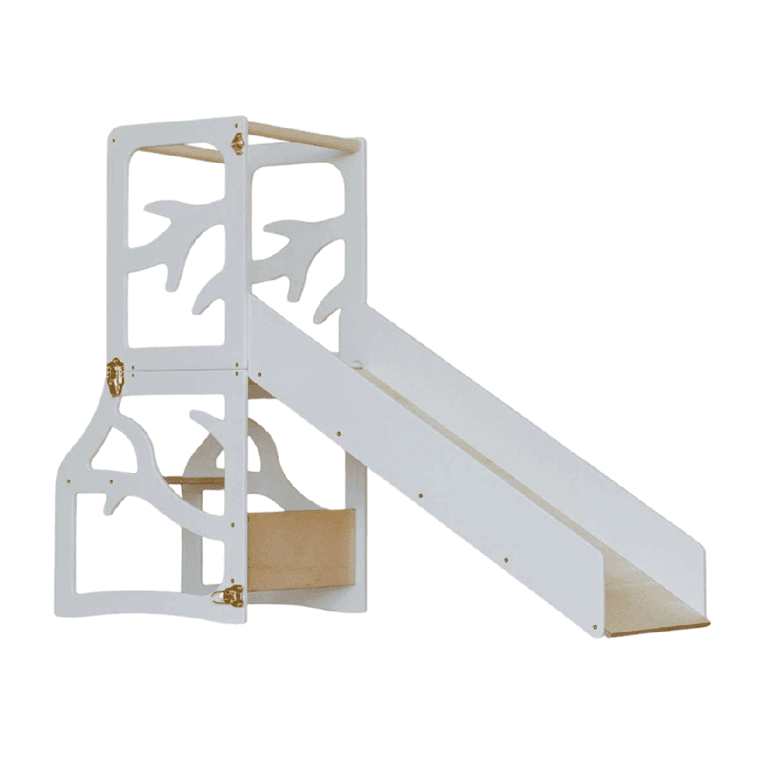 Montessori Weco 3 in 1 Tree Design Kitchen Tower With Slide White