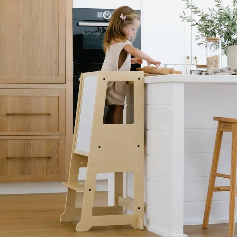 Montessori Little Big Learning Slimline Toddler Tower Natural Birch