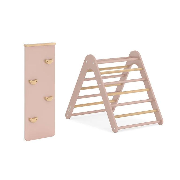 Montessori Boori Tidy Pikler Climbing Triangle & Ramp 2 Piece Set Cherry and Almond