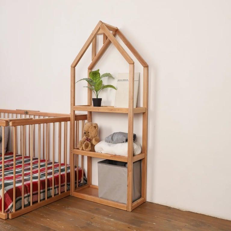 Montessori BusyWood Wooden House Shelf Natural 27.56 Inch