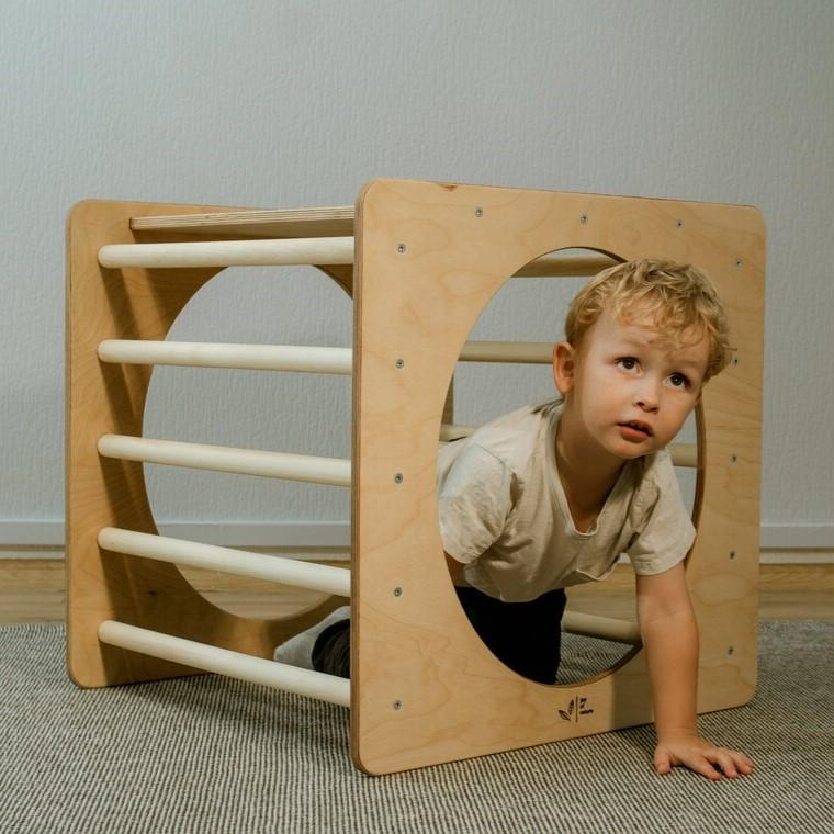 Montessori Joy Of Nature Climbing Cube Without Ramps Waxed