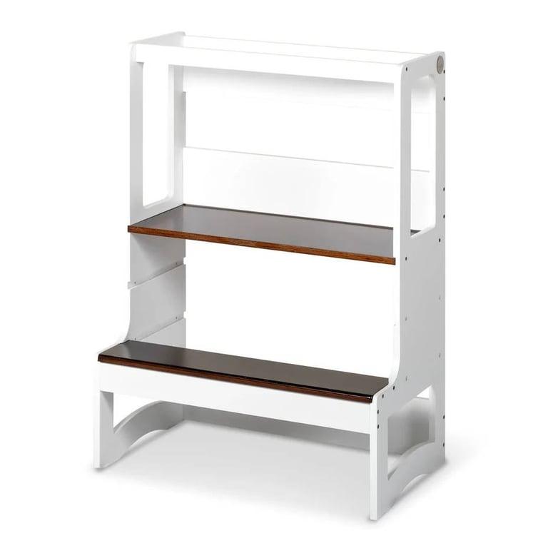 Montessori My Happy Helpers XL Double Toddler Tower White & Walnut