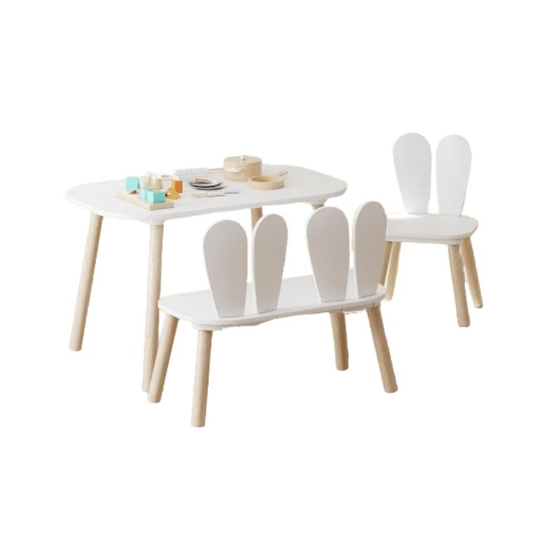 Montessori UTEX Toddler Table With Bunny Chair and Bench