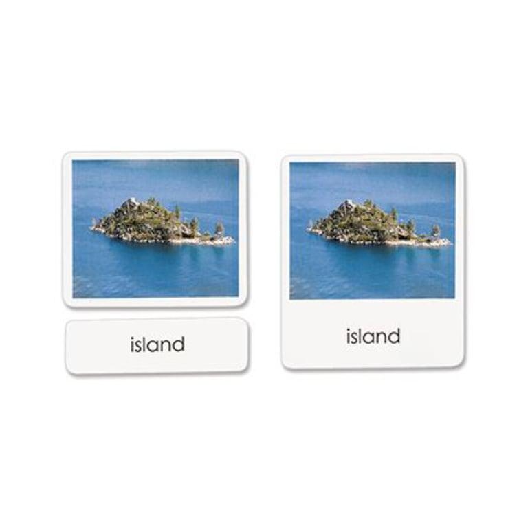 Montessori Maitri Learning Land and Water Cards Set 1 3-Part Reading