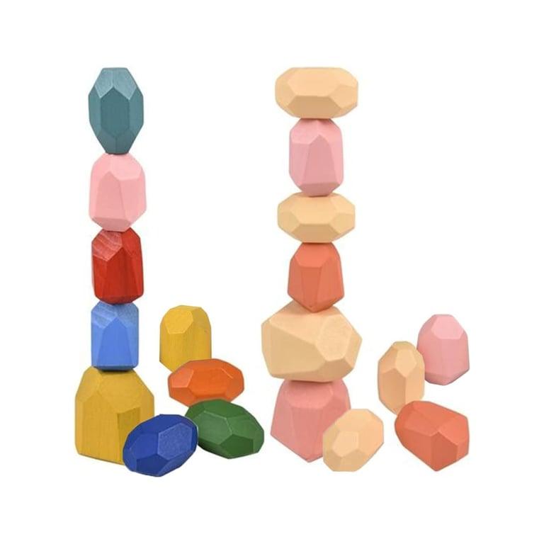 Montessori Gamie Wooden Stacking Rocks