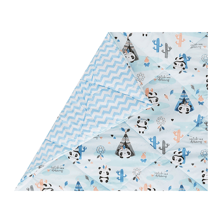 Montessori EZPlay Playgrounds Dual-Sided Play Mat Blue Panda