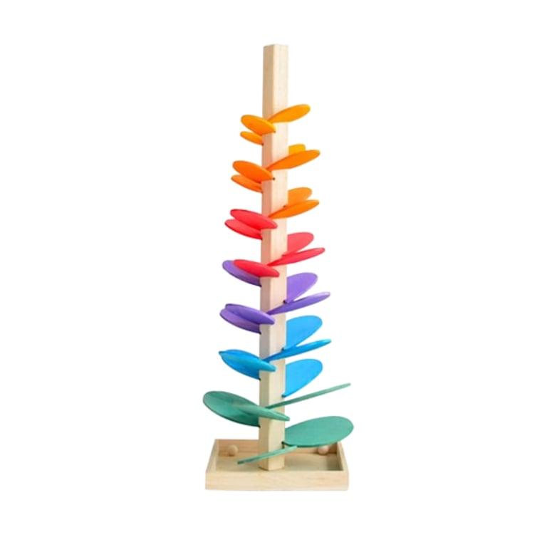 Montessori Green Walnut Inc Large Wooden Marble Tree Colored Wooden Balls