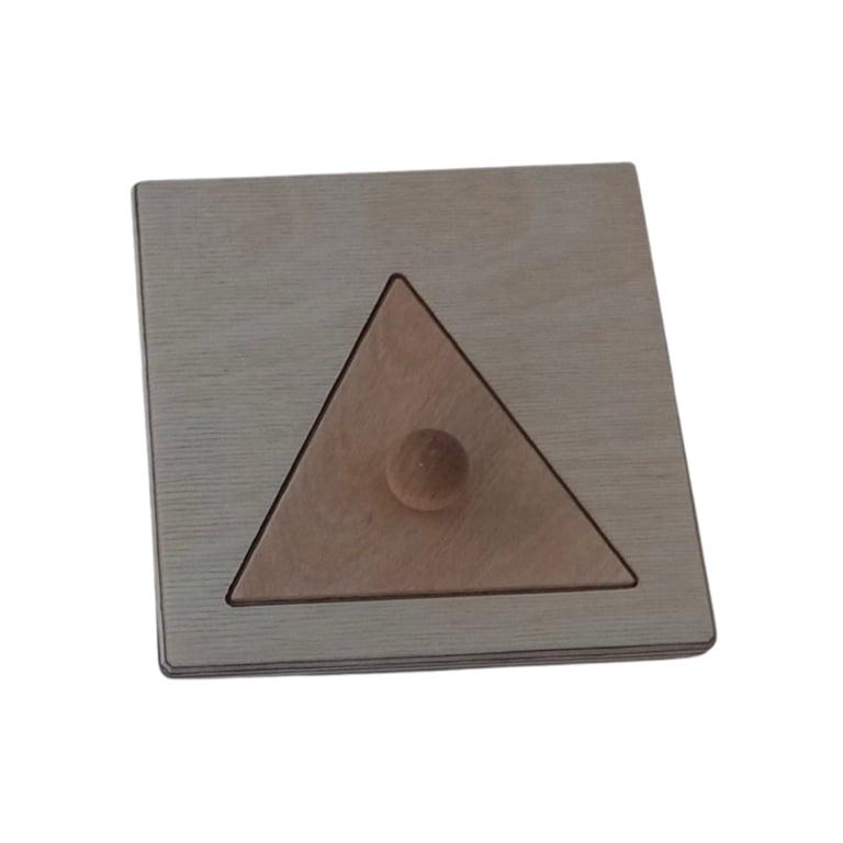 Montessori Tapintoys Montessori Wood Puzzle Peg Board Triangle Natural