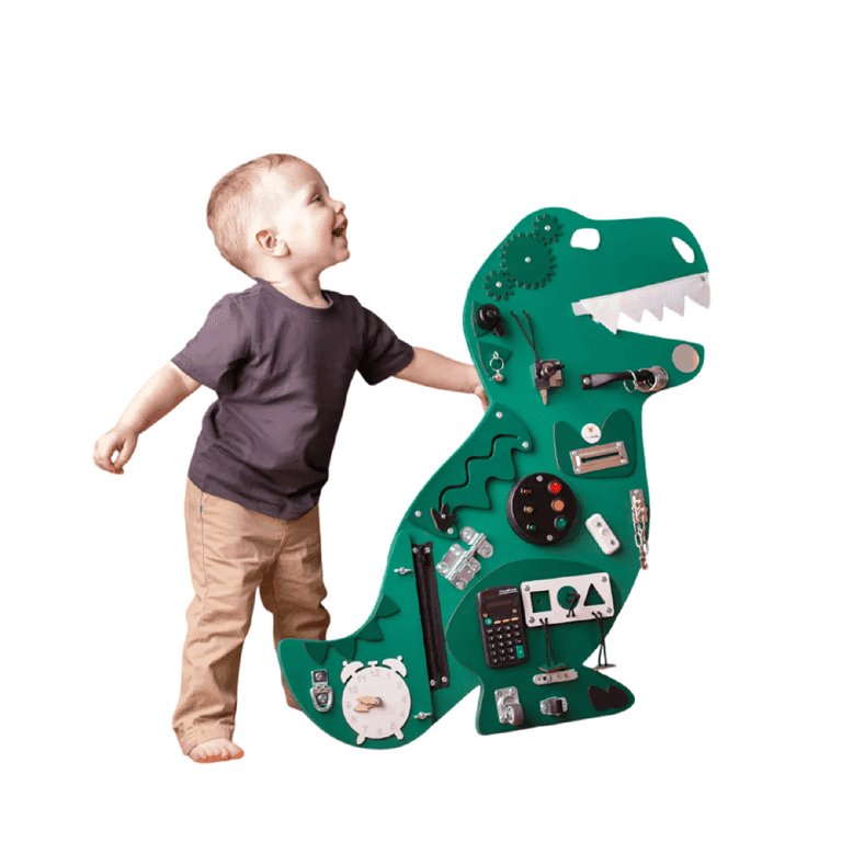 Montessori Foxy Family Busy Board Kosma the Dino No Name With Stand