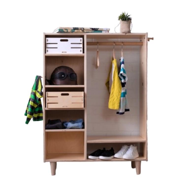 Montessori Sprout Kids Alba Montessori Children's Wardrobe Finished Birch With Legs