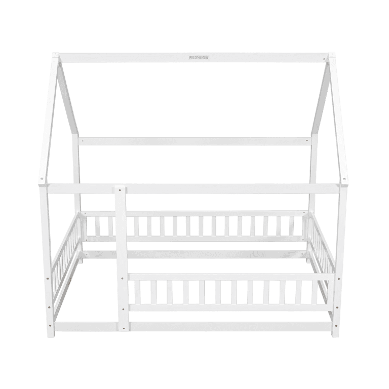 Montessori CITYLIGHT Full Size Floor Bed With Rails White