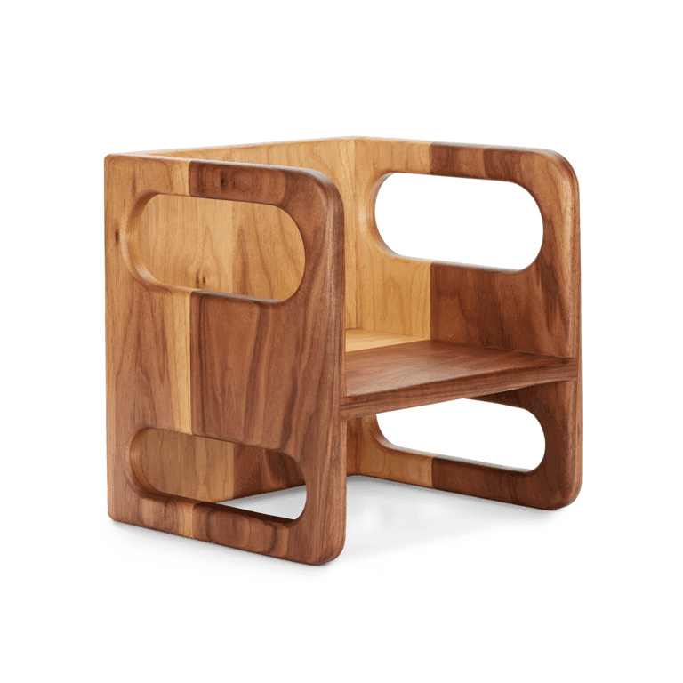 Montessori REU Modern Furnishing Walnut Ella Adams Cube Chair