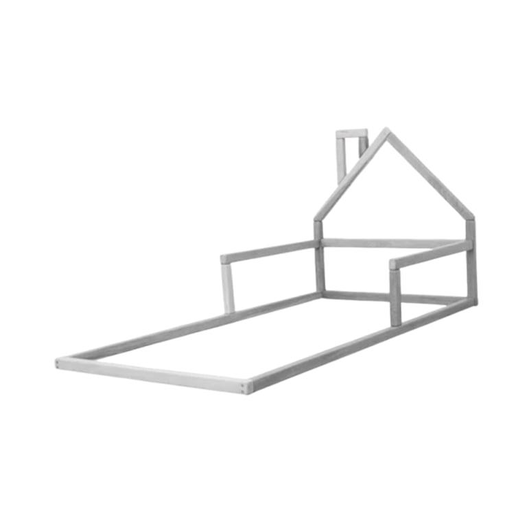 Montessori BusyWood House Floor Bed Model 3 Twin Size Gray