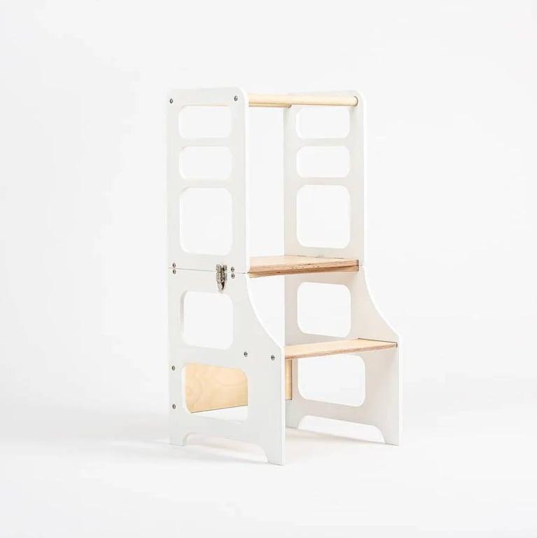 Montessori The Learning Tower Company The Classic Convertible Toddler Tower White/Natural Wood Without Slide