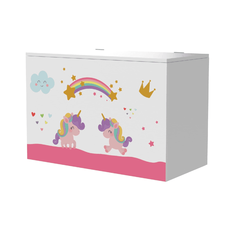 Montessori en casa Storage Bench Unicorn Pink Lilac