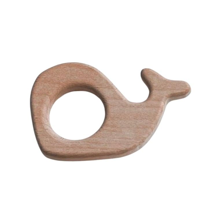 Montessori The Humble Arbutus Wooden Teether Whale With Organic Coconut Oil Finish