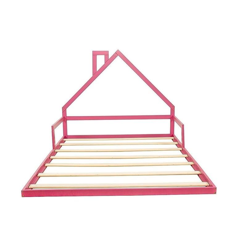 Montessori Palermo Double House Floor Bed Pink