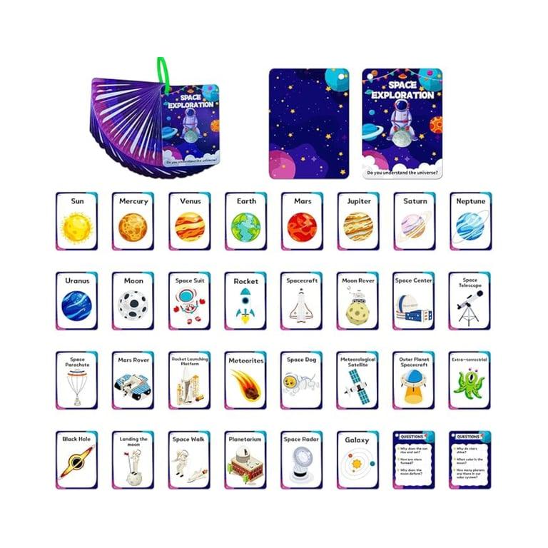 Montessori TNCDJKPA 34 Pieces Outer Space Cognitive Flash Cards