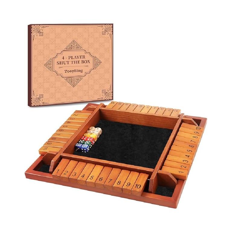 Montessori TooyBing Upgraded Wooden 1-4 Players Shut The Box Dice Game