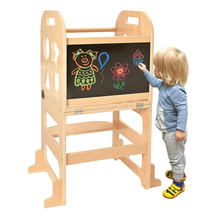 Montessori Donmills Toddler Tower With Chalkboard