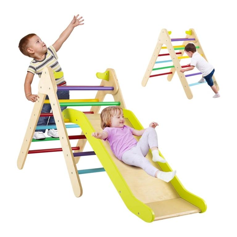 Montessori Honey Joy 2-in-1 Pikler Triangle With Ramp Slide Multicolor