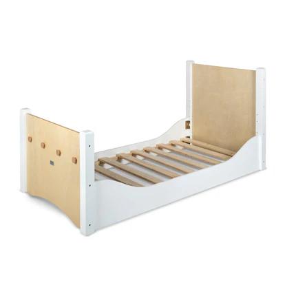Montessori My Happy Helpers Scratch & Dent Adjustable Single Floor Bed White & Varnish