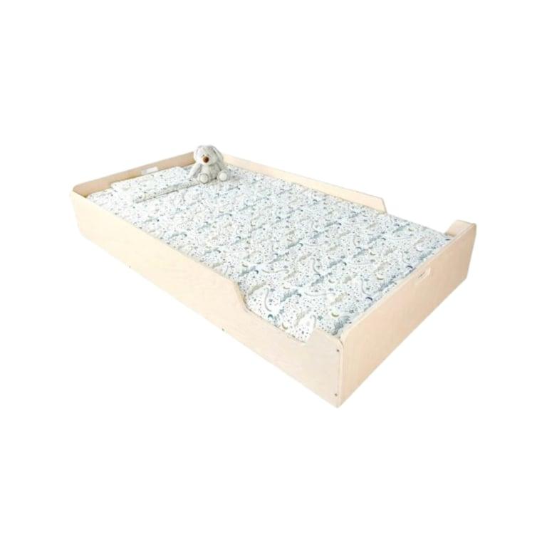 Montessori Sapiens Child Apple Montessori Floor Bed With Rails Maple Twin