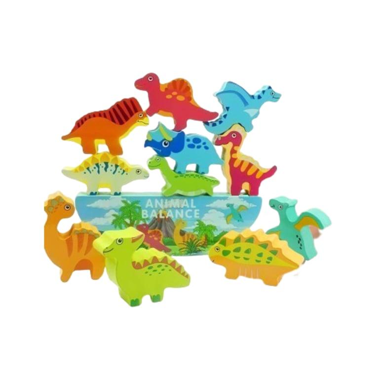 Montessori Peeokuo Dinosaur Wooden Balance Stacker